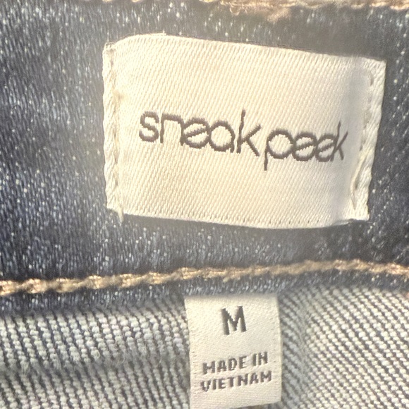 SET OF 2 Sneak Peek Light/Dark Blue Distressed Mid Rise Jean Shorts. Size M BB - Picture 9 of 10